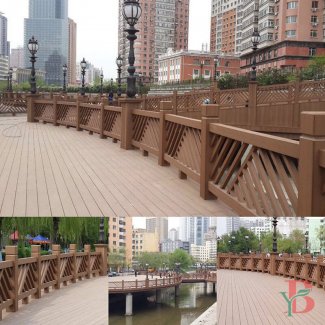 Architectural composite railing system featuring distinctive cross-pattern design. Combines safety with decorative elements, ideal for scenic overlooks and elevated pathways.