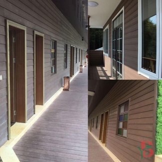 Wood look composite wall panel, perfect for balcony and outdoor use