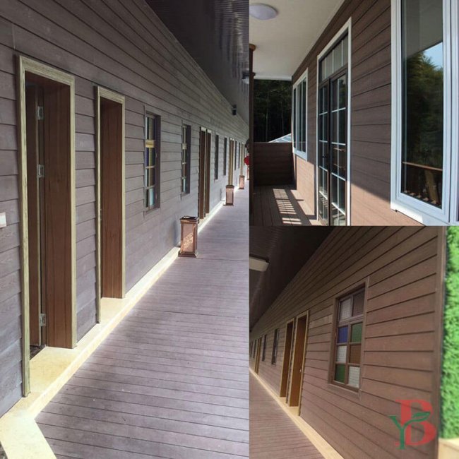 Wood look composite wall panel, perfect for balcony and outdoor use