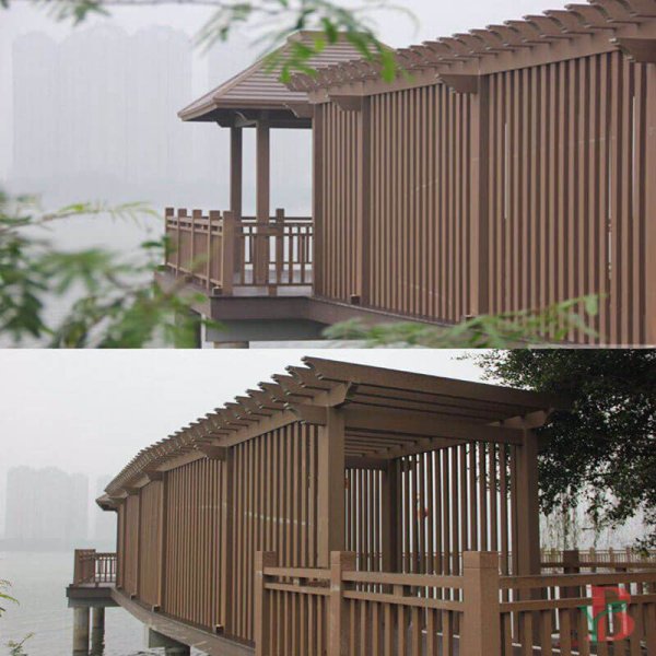 Recreation area WPC pergola with vertical screening