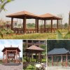 Asian-inspired WPC gazebo designs in public park