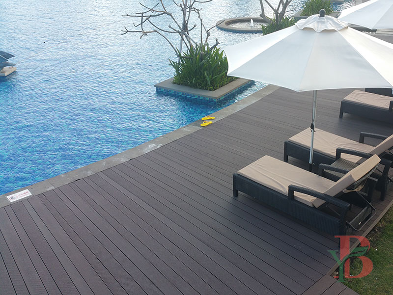 Bongywood Adamas series composite pool decking features advanced composite technology specially engineered for poolside durability.