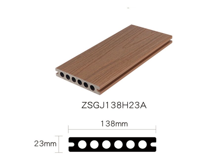 Capped composite decking ZSGJ138H23 with 138*23mm dimension