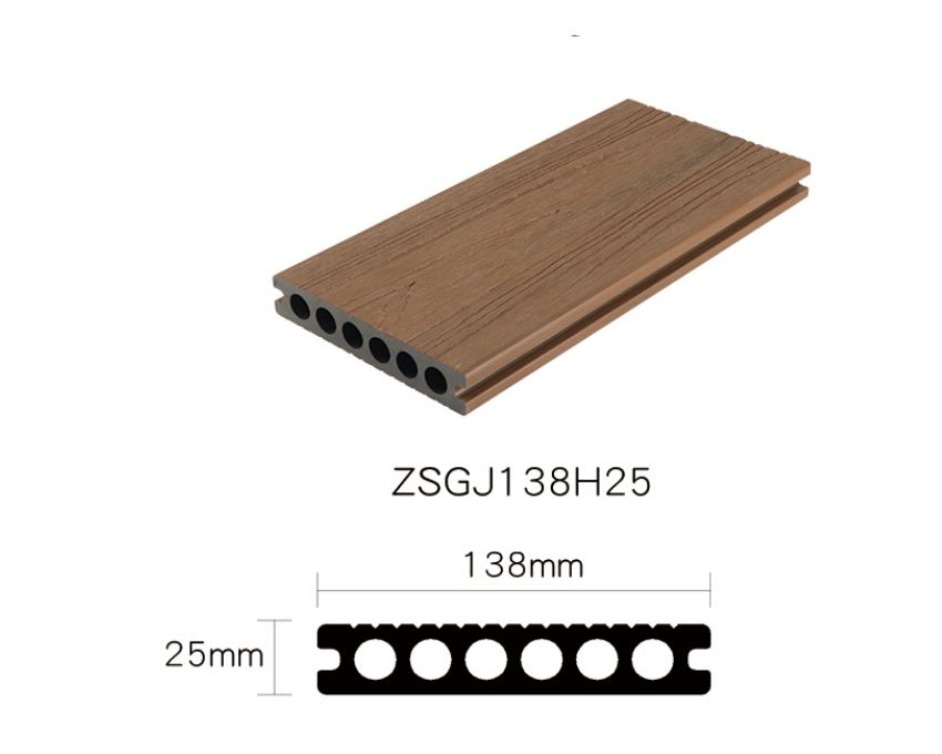 Capped composite decking ZSGJ138H25 with 138*25mm dimension