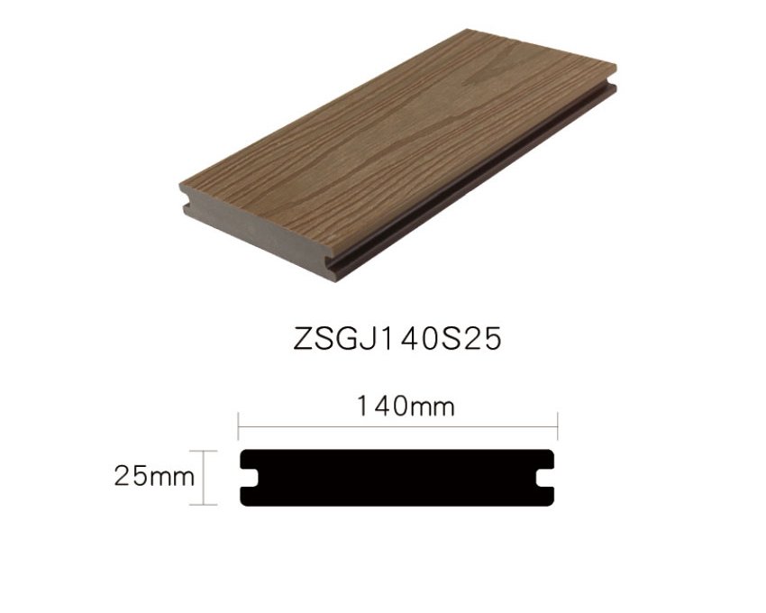 Capped composite decking ZSGJ140S25 with 140*25mm dimension