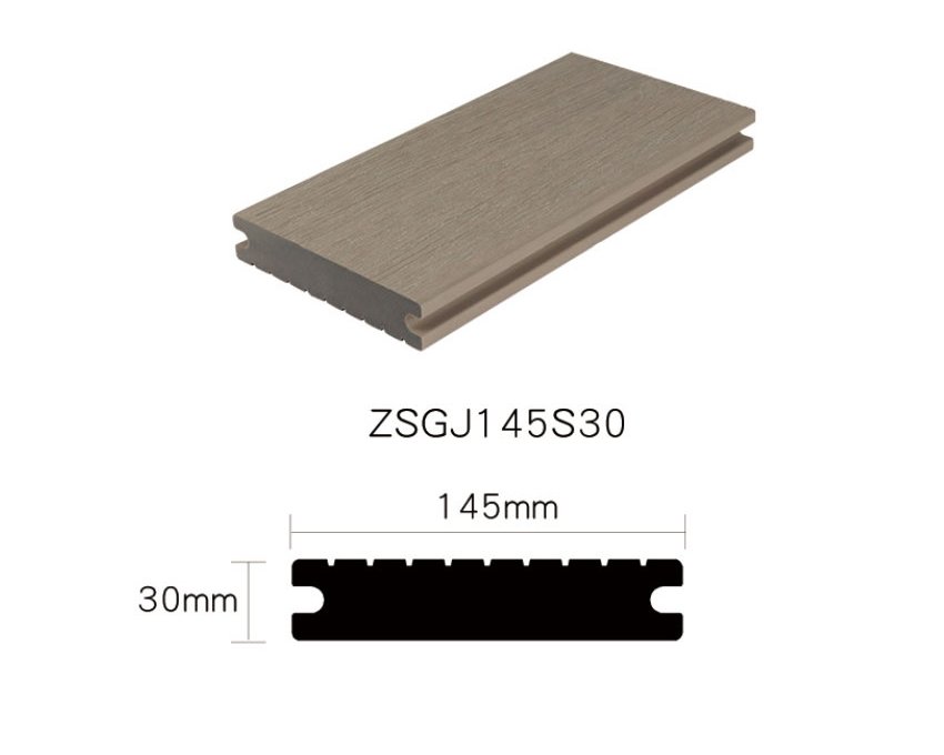 Capped composite decking ZSGJ145H30 with 145*30mm dimension