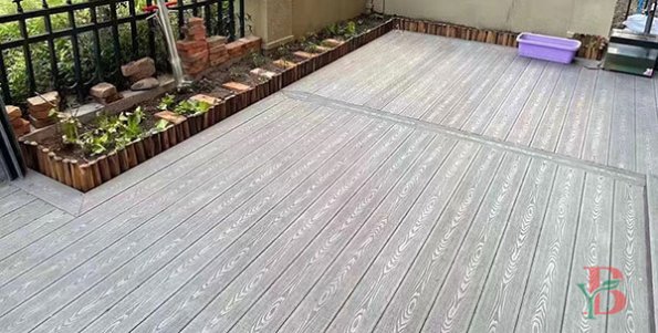 Modern rooftop terrace featuring 3D embossed WPC decking