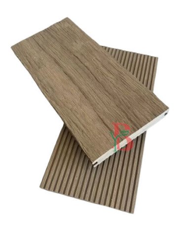 Side profile view of 140*25mm solid WPC decking board