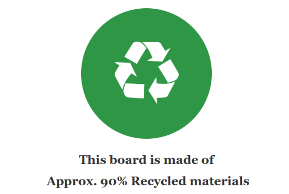 Made from recycled wood flour+ recycled plastic