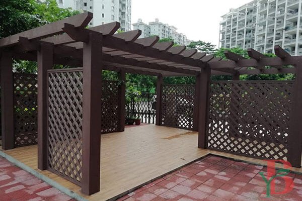 Composite Lattice, features lattice panels within the pergola structure, offering a decorative and partially shaded effect.