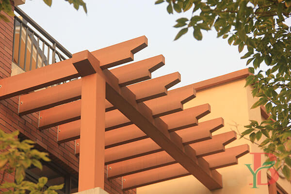 Bongywood wall WPC pergola offers an elegant design that can be customized to fit over entryways or windows.