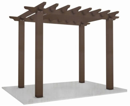 commercial WPC pergola Rendering of heavy-duty commercial WPC pergola with 200mm posts