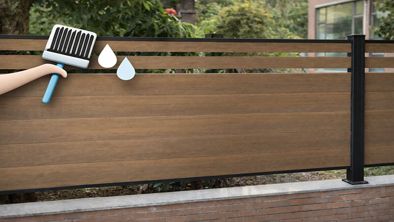 Low maintenance composite fence panels no painting easy cleaning WPC fencing system