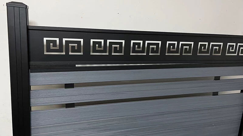 Composite fence with aluminum posts and rails strong durable outdoor fencing system