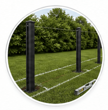 WPC fence installation1:Prepare Posts & Site Layout