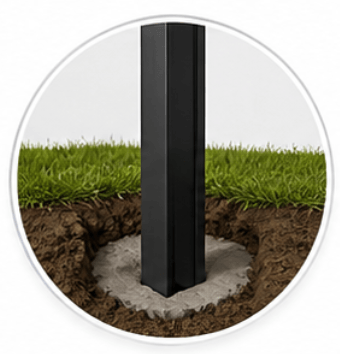 WPC fence installation2:Install Aluminum Posts