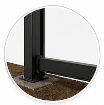 WPC fence installation3:Attach Bottom Rail
