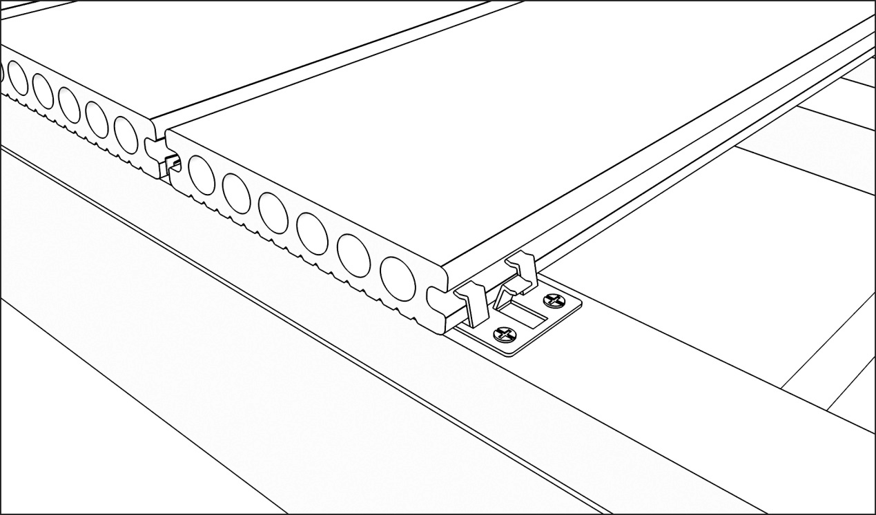Hidden Fasteners WPC decking For grooved boards composite decking selection, we always use hidden fasteners.