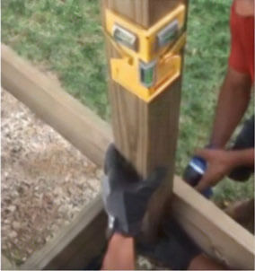 Install posts along the end joists securely using anchors and brackets.