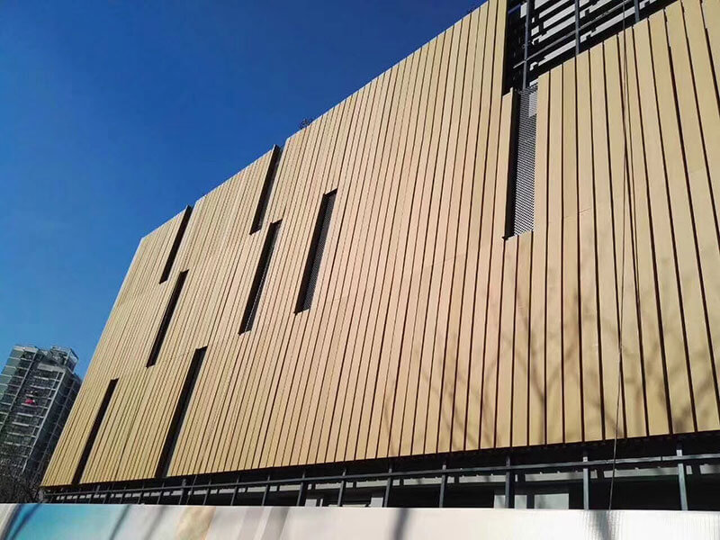Commercial building with WPC composite cladding