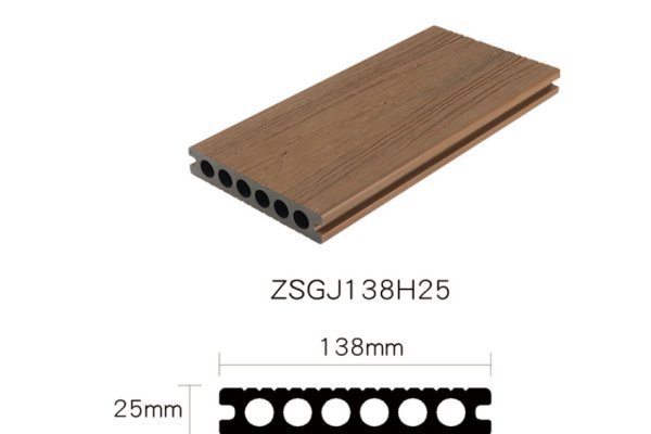 Capped composite decking ZSGJ138H25 with 138*25mm dimension