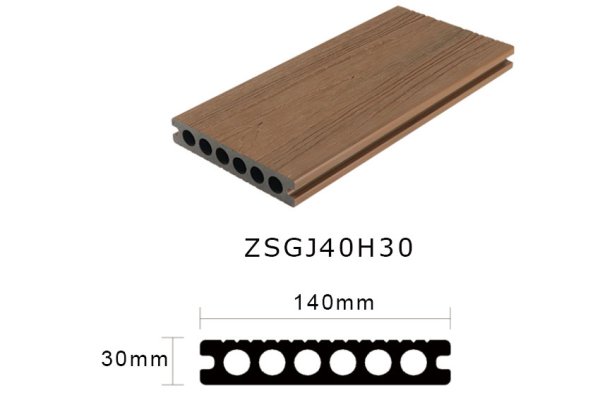Capped composite decking ZSGJ140H30 with 140*30mm dimension