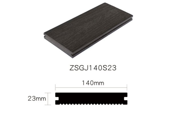 Capped composite decking ZSGJ140S23 with 140*23mm dimension