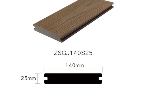 Capped composite decking ZSGJ140S25 with 140*25mm dimension