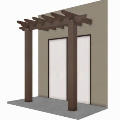 3D model of residential standard WPC pergola kit attached to wall