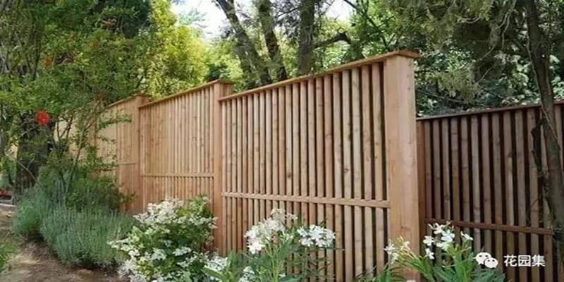 Traditional wood garden fencing for backyard privacy
