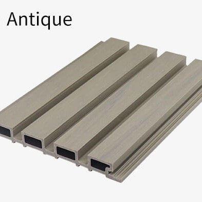 Modern WPC Slat Wall Panel | Composite Slatted Cladding-Antique color