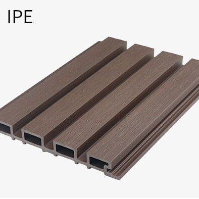 Modern WPC Slat Wall Panel | Composite Slatted Cladding-Ipe color