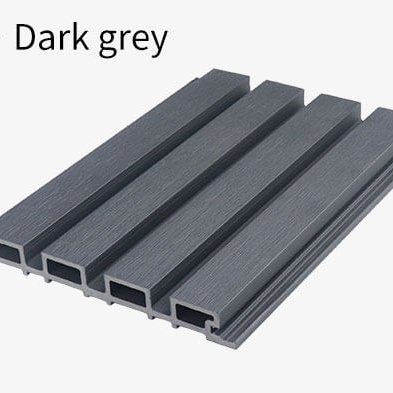 Modern WPC Slat Wall Panel | Composite Slatted Cladding-dark gray color