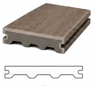 Co-extrusion M-profile decking